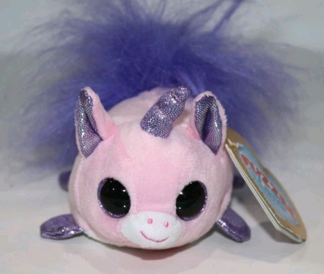 Purple Fuzzee Tails ABRA Born 7/4 Pink Unicorn 5″ Plush Stuffed Animal Soft NEW