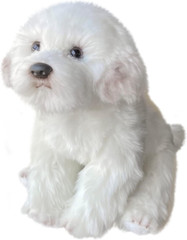 Animal de peluche maltés, peluche de perro realista
