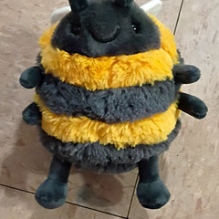 Bee Plush Stuffed Animal Yellow Black Striped Soft Toy White Wings Small