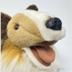 Realistic Collie Sheltie Dog Plush Fao Schwarz Lassie Fluffy Brown White VTG 16”