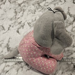 HTF Cracker Barrel Cherished Beginnings Elephant Plush Pink Gray Removable PJs