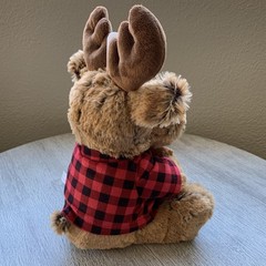 American Greetings 10″ Christmas Moose Plush Cash Gift Card Holder Red Plaid