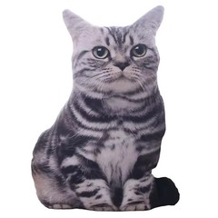 Realistic 3D Cat Doll Soft Plushie Pillow Stuffed Toy 35cm-black white cat