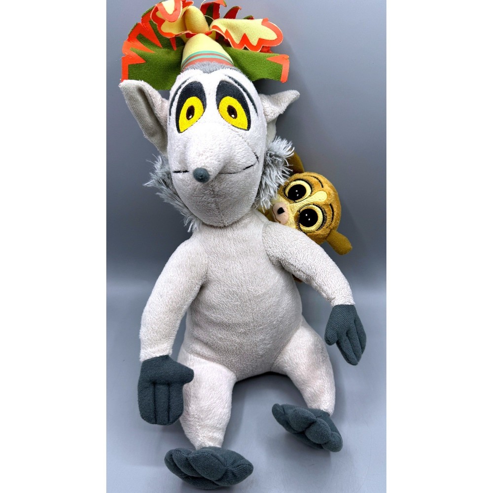 Nickelodeon Penguins of Madagascar King Julien & Mort Plush Stuffed Animal 2009