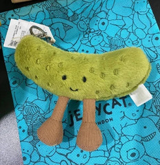 Jellycat Amuseables Green Pickle Plush Bag Charm Keychain Toy Collectible NWT
