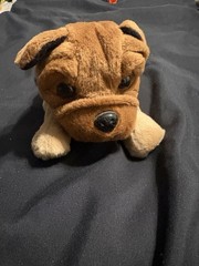 Vintage Light Brown And Tan Pug Plush