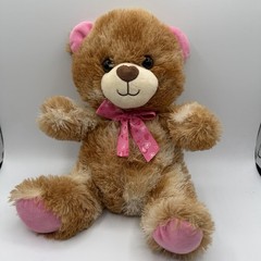 Homerbest Teddy Bear Plush Pink Hearts Bow 14” Cute Valentine Stuffed Toy