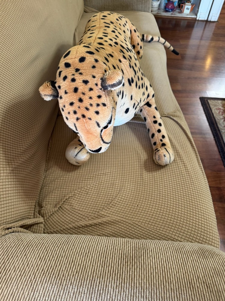 Melissa Doug Cheetah Stuffed Animal Large Tan with Black Spots Plush Toy