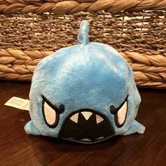 TeeTurtle The Original Reversible Shark Plushie Blue Happy Shark Angry Shark