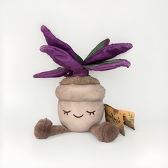 Jazwares Greenhouse By Russ Rylee Oyster Purple Potted Plant 12 in Plush NEW