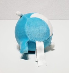 SQUEEZAMALS Cute Round Narwhal Unicorn Fish Blue Stress Ball Plush Friend Toy 4″