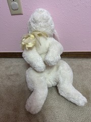 Commonwealth White Floppy Bunny Rabbit Plush 17” Yellow Ribbon HTF Toy