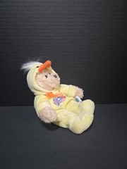 Calplush March of Dimes Easter Club Bear Duck Costume Eggs Orange Bow Plush 8″