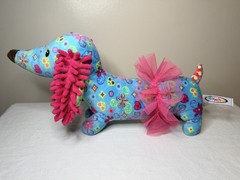 Mary Meyer Dog Happy Hippie Peace Flower Print Dachshund Puppy w/ tutu