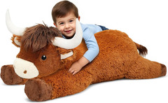 39 Inch Giant Highland Cow Stuffed Animal, Big Cattle Plushie Toy for Kids & Adu