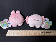Axolotl & Bunny Pink Plushies Lot Of 2 Toys Tiny And Cute