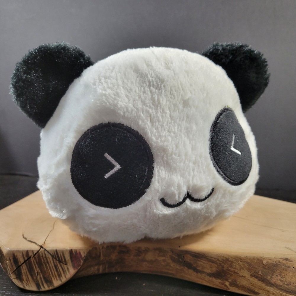 Panda Kawaii Laying Down Plush Black And White 12″ No Tag Embroidered Face Smile