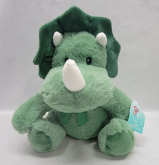 2024 Play Right HUG ME 14″ Soft Plush Green Triceratops Dinosaur – New w/ Tags