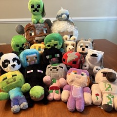 19x Minecraft Plush Lot Mojang Jinx Jay Franco Golem Cow Dolphin Bear Cat Zombie