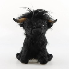 Highland Cow Black 10 Inch Stuffed Animals Toddler Plush Toys Kids Dolls Gifts