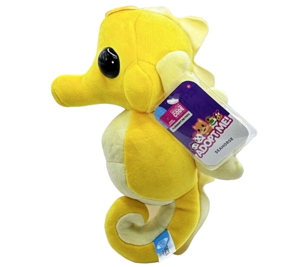 Roblox ADOPT ME Pets SEAHORSE 8” Plush W/ Amber Earrings Virtual Item Code