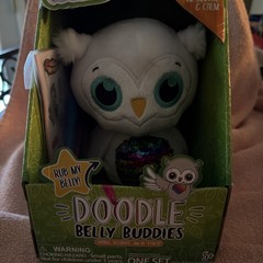 Doodle Belly Buddies Weighted Plush Owl New