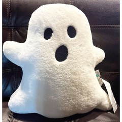 OEKO TEX Ghost Plush Halloween White Black 17” Tall ~ Tags