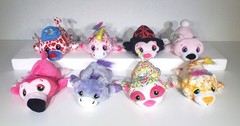 Cutetitos Lot of 8 Plush Bean Bag Stuffed Toys Lion Bunny Donkey Ladybug Cheetah