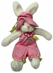 Vintage Hallmark Bunnies By the Bay Topsie Daisy LouLou LaFleur 14″ Plush Pink