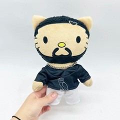 New 24cm Hello Kitty Drake Plush Doll with Black Casual Suit Birthday Gift