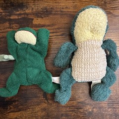 Frog Plush Vtg Modern Lot x3 H&M Home Scrubby Buddies Frugs Stuffed Animals