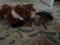 Fox Plush Stuffed Animal Small 6-14in Brown White Black Washable Ages 3-7