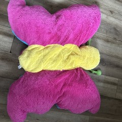 Goffa Butterfly Plush Stuffed Jumbo 39” Bright Colorful Body Pillow Pink Green