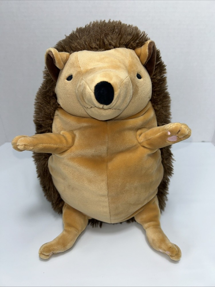 NEW Shinada Global Mochihari Hedgehog Animal Plush Brown And Tan (L)