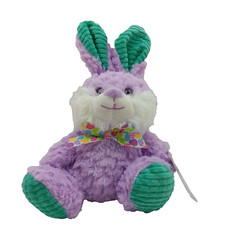 Farm Friend’s Purple Green Easter Bunny Rabbit 9″ Stuffed Animal Toy Corded Ears