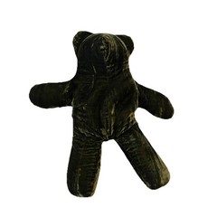 Pottery Barn Dark Green Velvet Teddy Bear Buckwheat Filler Plush Stuffed Animal