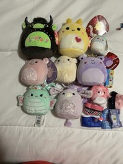 Squishmallow Lot Of 9 From 6” To 2” Plus Clothing Francine Miry Reina Deli Peter