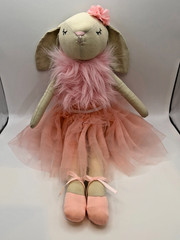 Lilly The Bunny Plush Doll Ballerina Inspired by Jewel Cream Cotton Linen | EUC