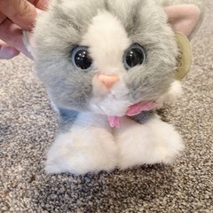 KITTY KITTY KITTENS Gray White Purring Plush Blue Eyes Pink Bow 2000 Dsi