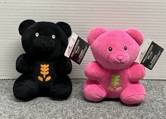 Halloween Skeleton Gummy Bear 6.5″ Plush Lot Way To Celebrate Hot Pink Black