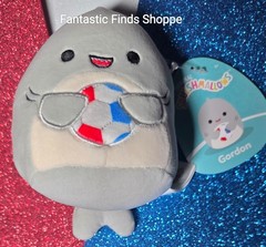 Squishmallows Gordon the Shark Soccer Ball 4″ NWT Patriotic 4th of July Summer