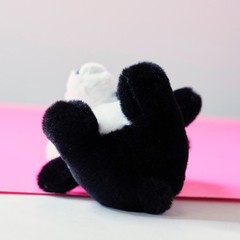 Panda Plush Keychain Bag Charm Black White Hong Kong China Stuffed Animal Toy