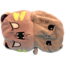 teeturtle ~ CATZILLA GREY Cranky /Angry Cat Reversible Plush 4.5” Each Side