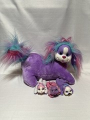 Puppy Surprise Purple Pink Turquoise Dog 3 Baby Puppies Stuffed Animal Plush