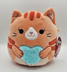 NEW W/ TAGS 2024 Squishmallows 8″ Valentine’s Day Gigi the Tabby Cat Teal Heart