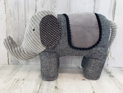 Pier 1 Imports Plush Eleanor Elephant Standing Corduroy Gray Pillow Decorative
