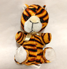 Rhode Island Novelty Plush Baby Tiger With Ribbon, Stuffed Animal, Vintage, RARE