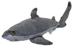 Wildlife Artists Great White Shark Plush Stuffed Animal Gray Yellow Eyes 18″