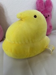 Peeps Yellow Chick 2014 And Pink Bunny 2005 + 2015 Plush 3 PC Lot Preowned 6”