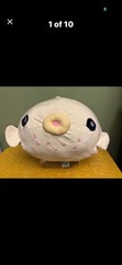 Takashoji Puffer Fish Plush 20 with Tag Adult Owned GC Great Condition Crane Toy